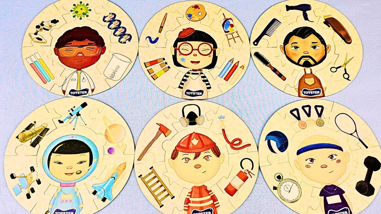 As Profissões com Quebra-Cabeça | Vídeo Educativo para Crianças