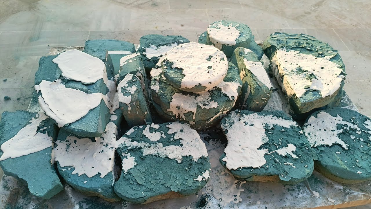 Asmr. Masterpiece blue dirt but than colour zinc lg rha 🤔dry crumbling with white paste pour
