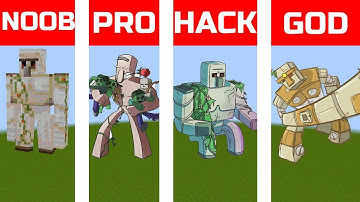 NOOB VS PRO VS HACKER Minecraft Pixel art Iron Golem