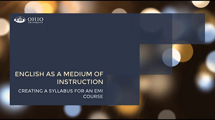 EMI Creating a Syllabus for an EMI Course #1