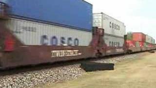UP 4405 West with a stacktrain