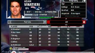 Roster Patriots  - Madden NFL 06 (Xbox 360)