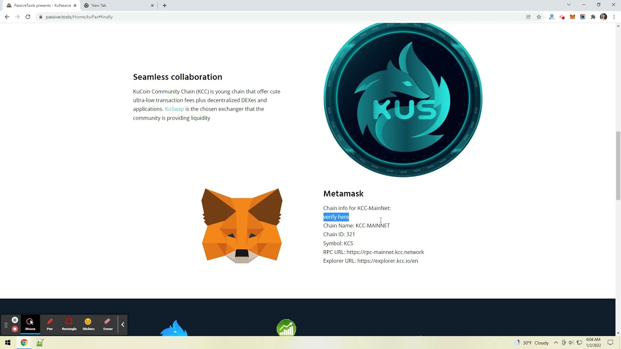 How to add KCC to Metamask