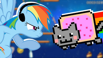 Rainbow Dash plays Nyan Cat: Lost in Space 🍉 | RainNO.
