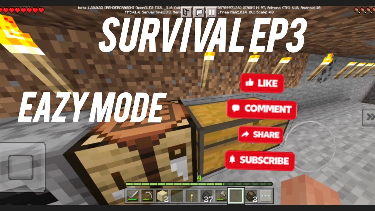 survival Ep3 eazy mode [ minecraft ] mod - YouTube