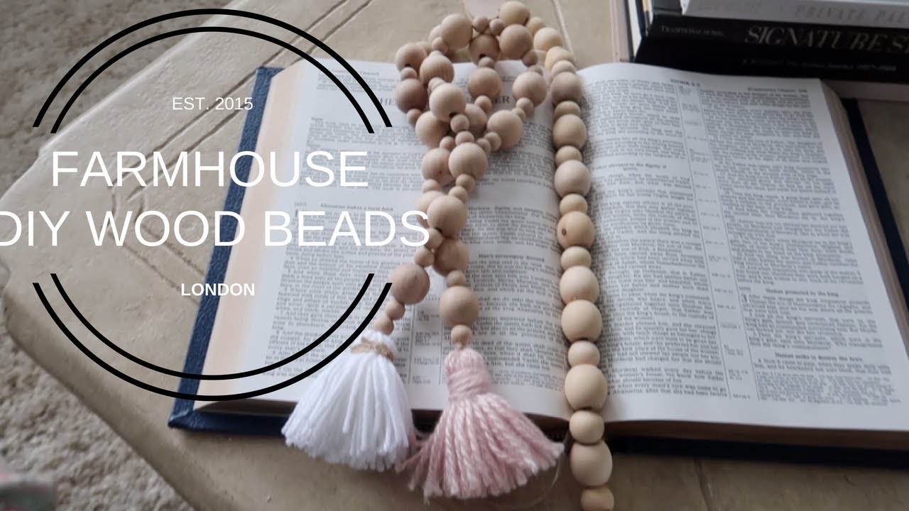 DIY FARMHOUSE WOOD BEADS YouTube