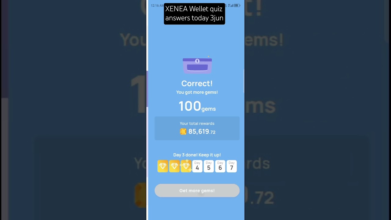 XENEA Wellet quiz answers today 3jun