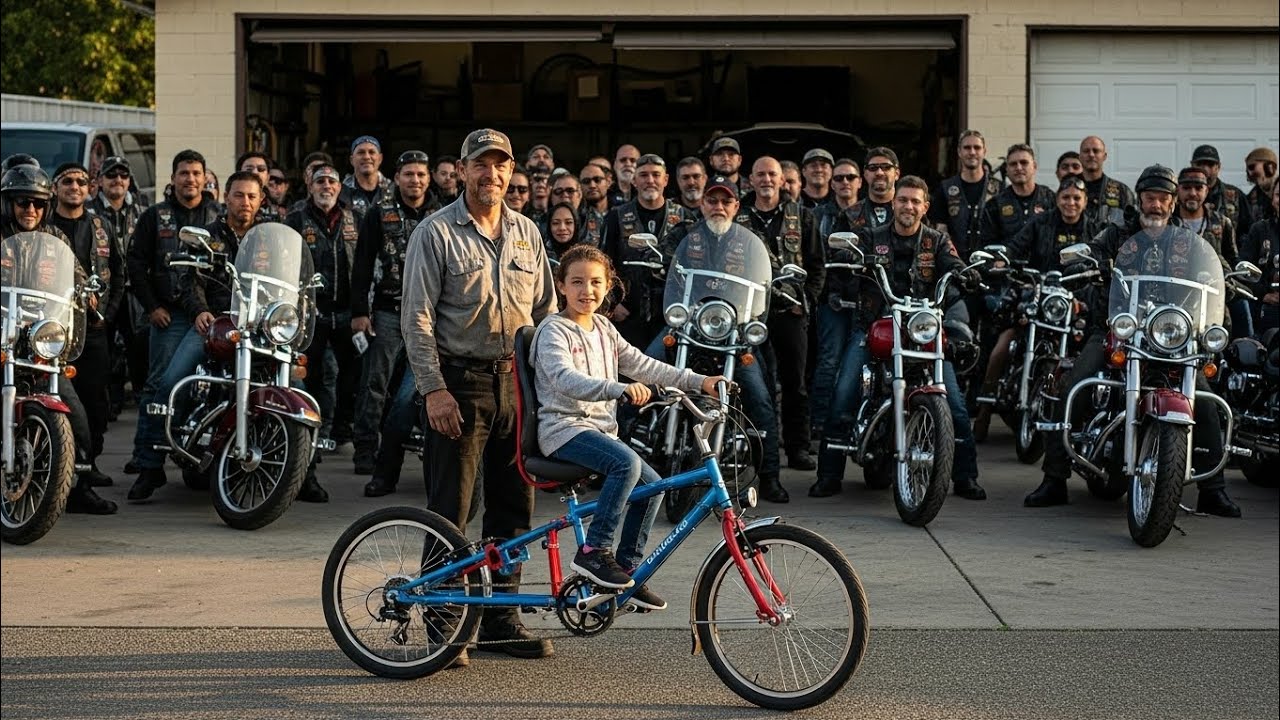 Poor Mechanic Gives Disabled Girl a Bike — 50 Bikers Show Up and Change His Life!