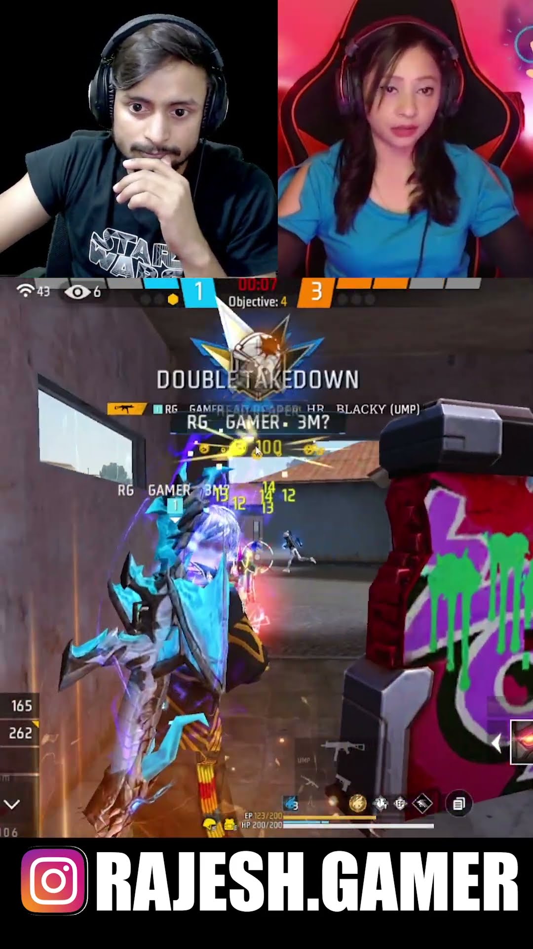 Impossible 1VS4 With RG NIK ?? Teammates GIRL OP Reaction ? Impossible Clutch ? #shorts