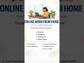 Online Work From Home Jobs #workfromhome #workfromhomejobs #jobsearch #findmyjob #jobalert #applyjo