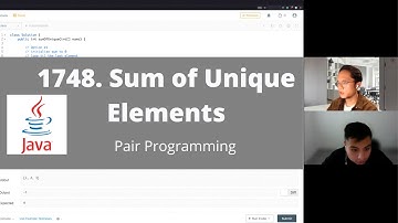 1748 Sum of Unique Elements - LeetCode Pair Programming in Java