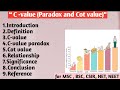 C - value | Paradox and cot value | Relationship | Significance 
