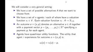 NETS 412 (Algorithmic Game Theory) Lecture 16: The VCG Mechanism