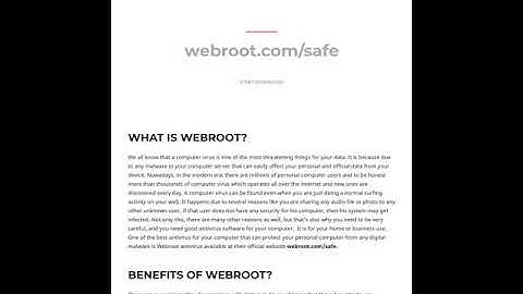 Webroot.com/safe | Install, Download, Activate Your Webroot Keycode - Webrootcosafes