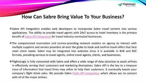 Sabre GDS API Integration