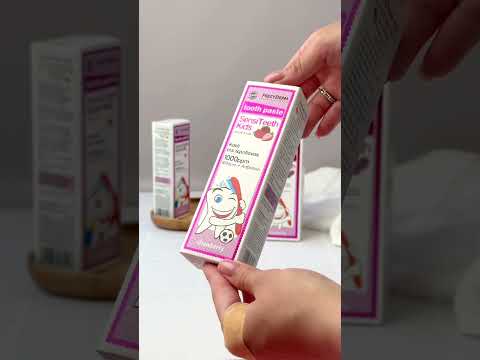 Набір Curaprox FrezyDerm Kids від 6 до 12 років (зубна паста фтор 1450 ppm+рожева зубна щітка), видео 1