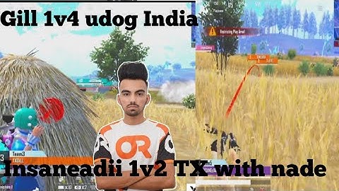 Gill 1v4 against udog india ||Insaneneyoo on Fire solo 9 Kill 🔥|Thug Invitational season 4