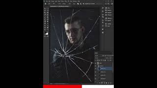 Broken Glass effect in Photoshop #Shorts