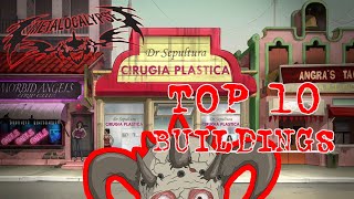 Top 10 Metalocalypse Buildings With Metal Band Names