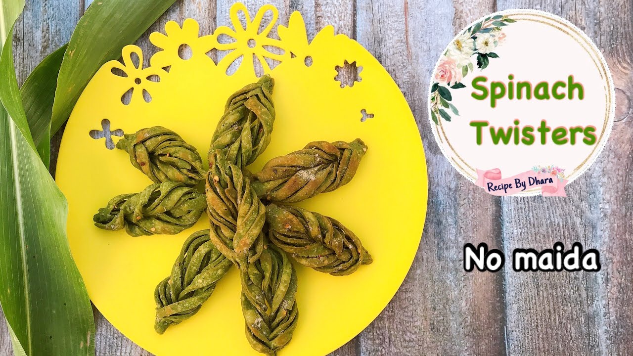 Spinach twisters Palak twisters Palak mathari Diwali special recipe YouTube