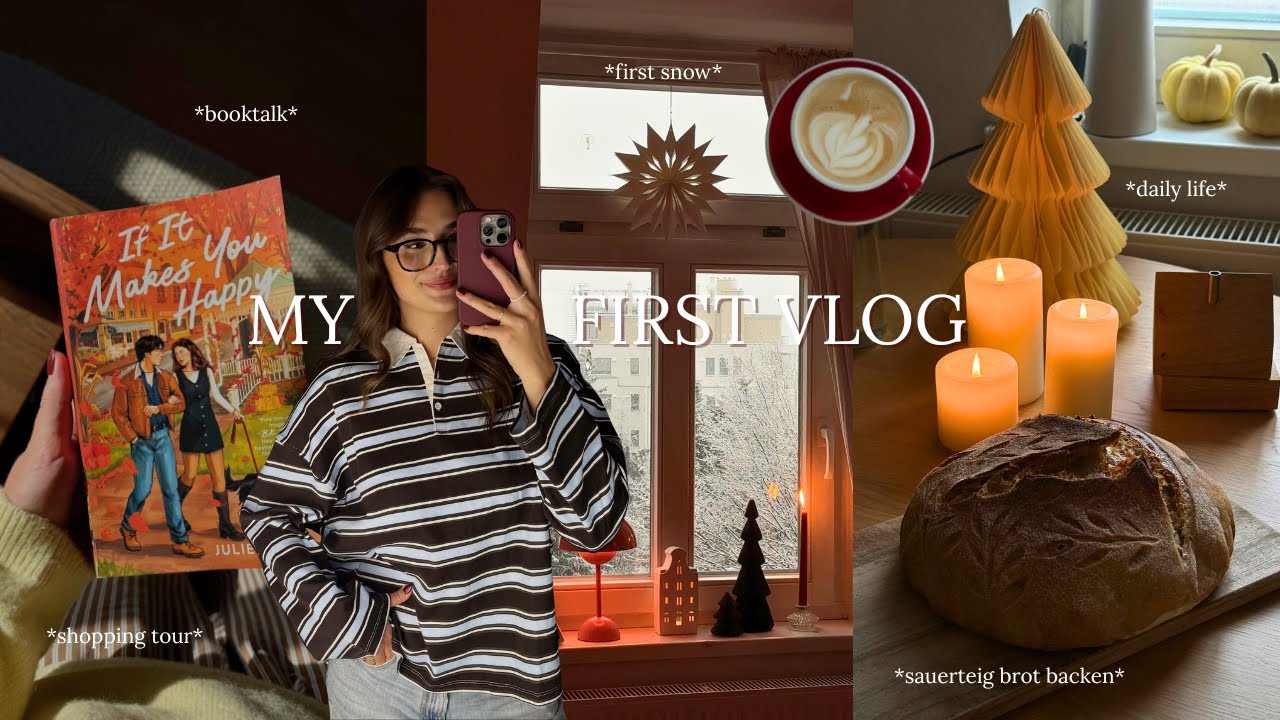 slow life VLOG I ❄️ first snow, baking sourdough bread & cozy book talk