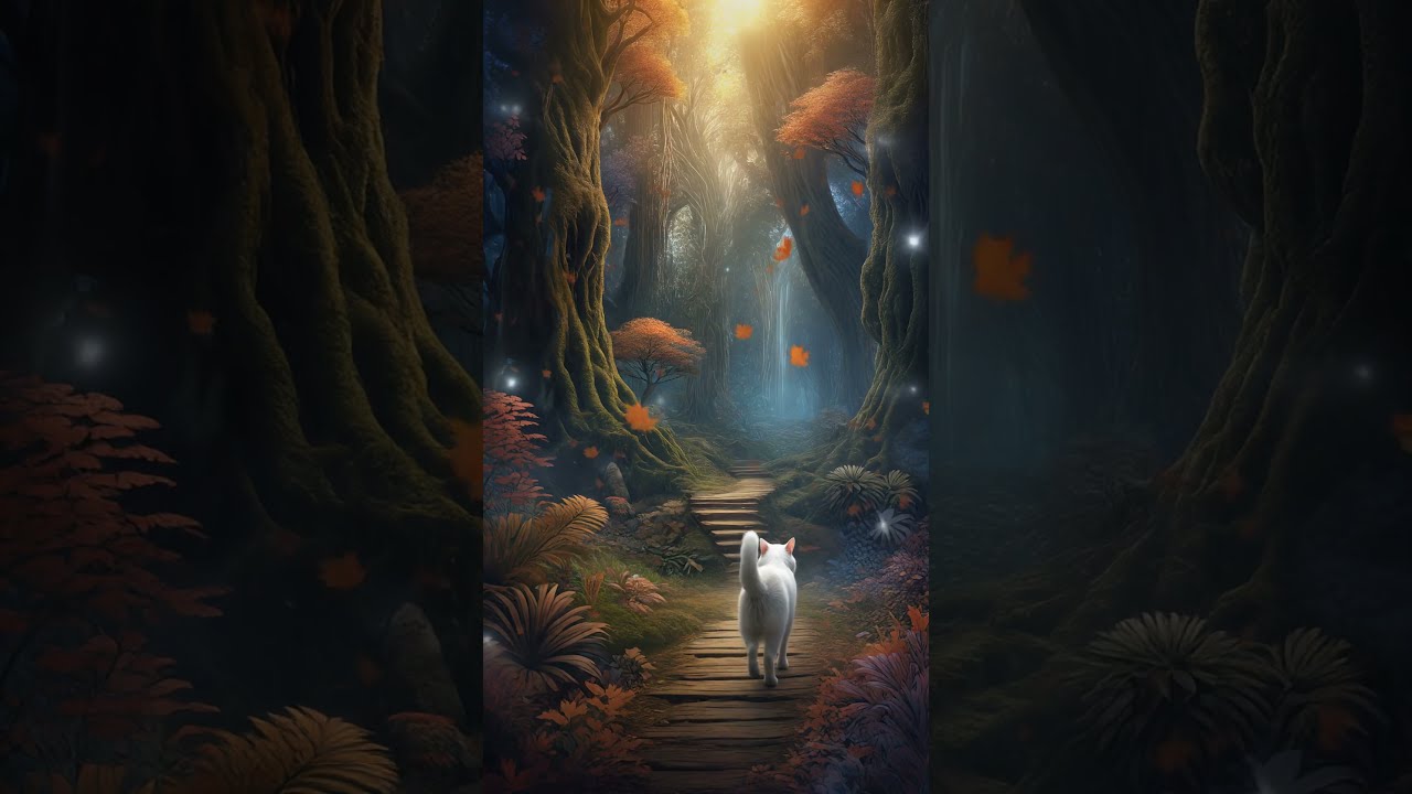 Cat Walking AI Created Wonderland 