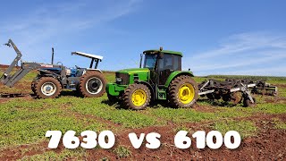 NH 7630 vs JD 6100J no ESCARIFICADOR 9 HASTES