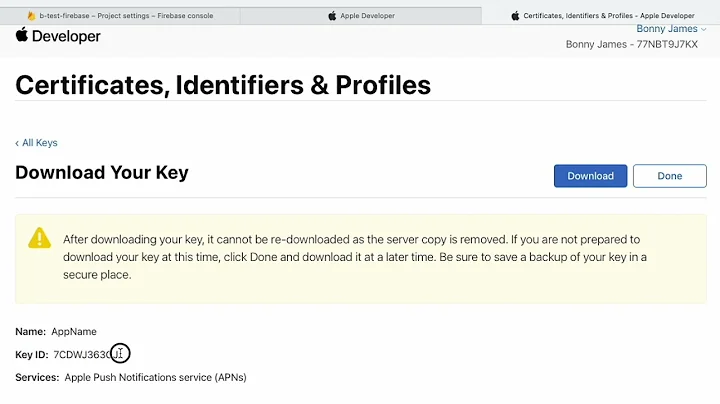 iOS App - Generate .p8 file for APN Firebase Cloud Messaging not .cert
