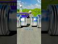 Purple Bus vs Giant Rollers 😱 | Impossible Obstacle Challenge #crashdrive #carcrash #viral #shorts