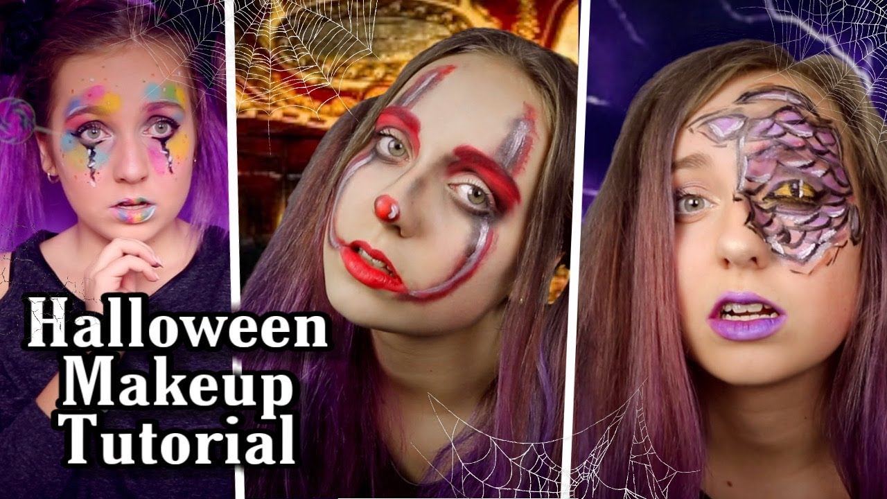 3 rychlé masky na Halloween - líčím se na Halloween/ makeup tutorial ...
