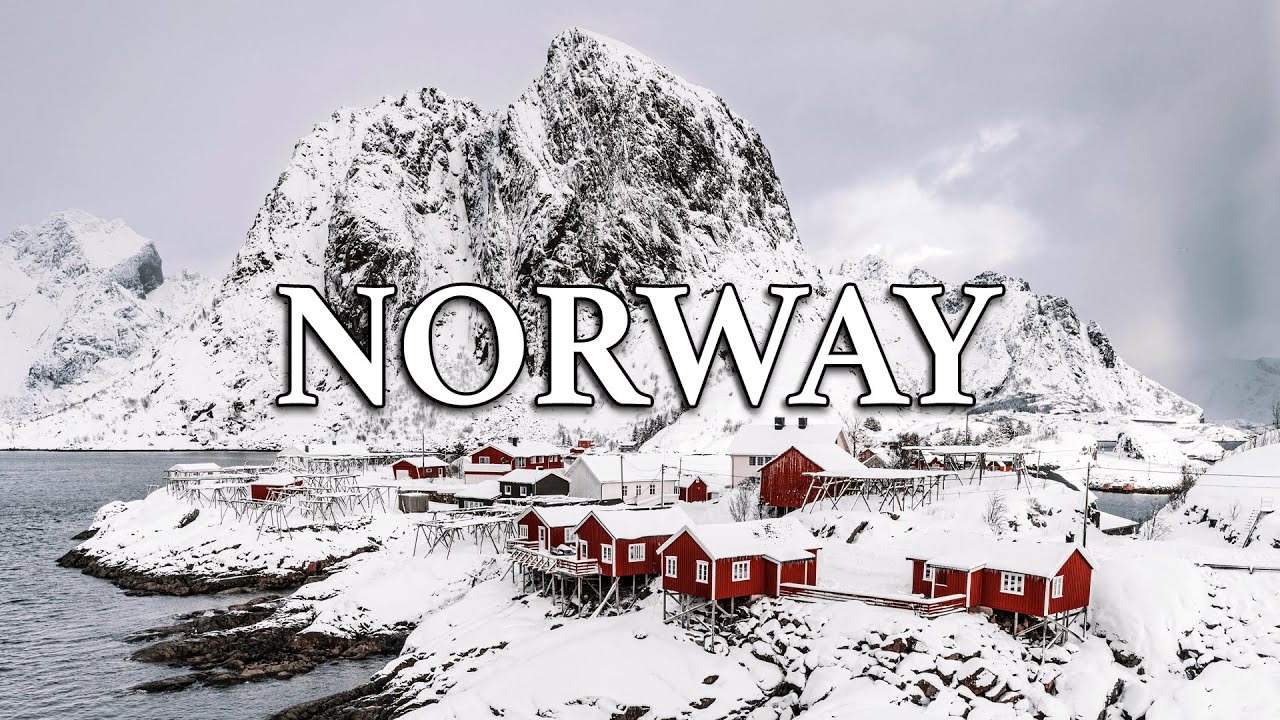 Snowy Norway 4K • Relaxing Music, Study Music, Stress Relief, Concentration & Focus Music