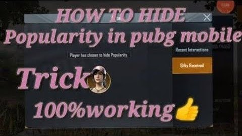 How to hide popularity in PUBG Mobile