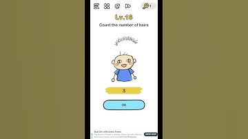 Brain Out Level 16 - Number of hairs