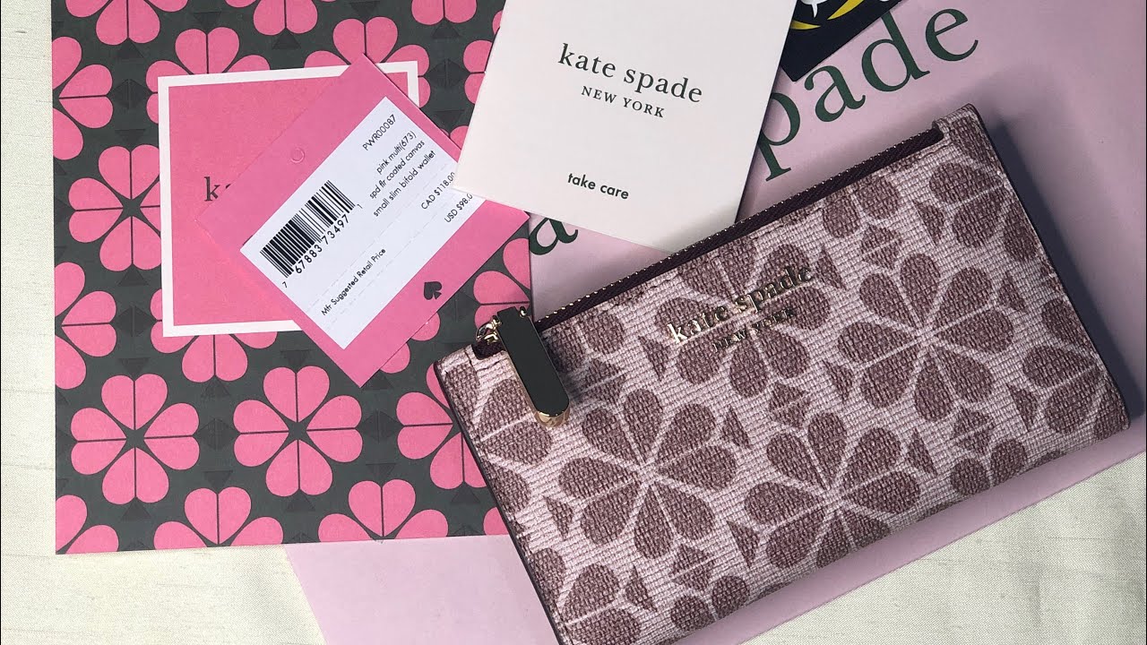 Kate Spade Spade flower coated canvas small slim bifold wallet