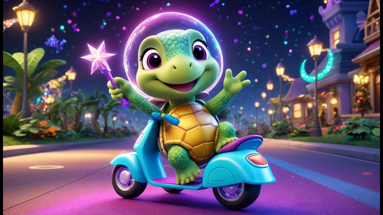 Twinkle Turtle's Magic Scooter | Turtle Adventure Song for Kids | Magical Scooter Rhyme