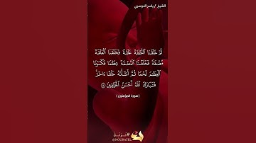 وَلَقَدْ خَلَقْنَا الْإِنْسَانَ مِنْ سُلَالَةٍ مِنْ طِينٍ ياسر الدوسري سوره المؤمنون