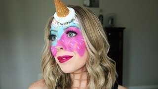 Melting Ice Cream Makeup Halloween Tutorial