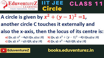 A circle is given by x^2+〖(y-1)〗^2=1, another circle C touches it externally and also the x-axis, th