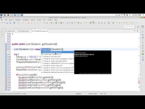 27  JAVA EE Servlets  Read & view database Student SQL