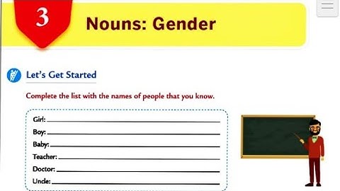 Nouns: Gender | Chapter-03 | Class-V | Collins English grammar and composition book