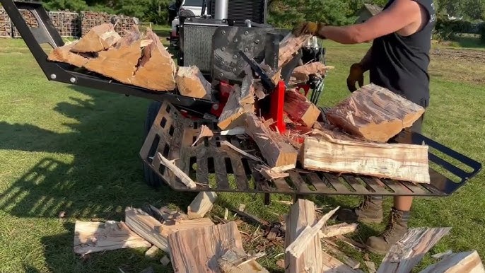 This Wood Splitter Is 200 Tons of Mesmerizing Power