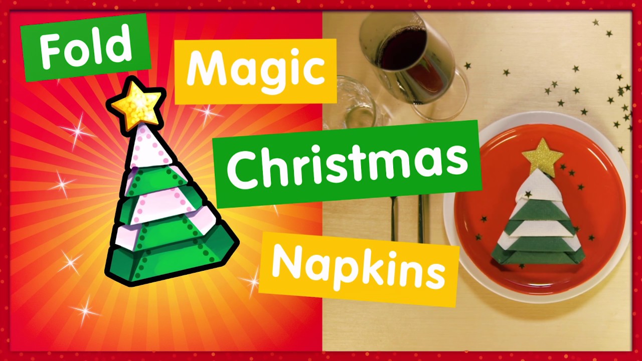 origami instructions How to make magic Christmas napkins with Emily