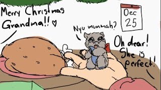 “Grandma's Christmas Tradition” (comic by Neku-chan, dub by gayroommate) fluffy pony abuse kill food