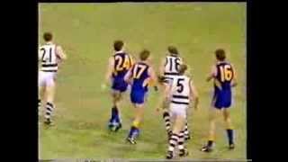 West Coast v Geelong AFL thriller round 21- 1991. Closing stages