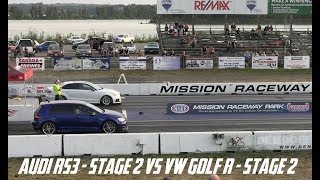 Audi RS3 - Custom Code Stage 2 VS VW Golf R - APR Stage 2 Drag Race
