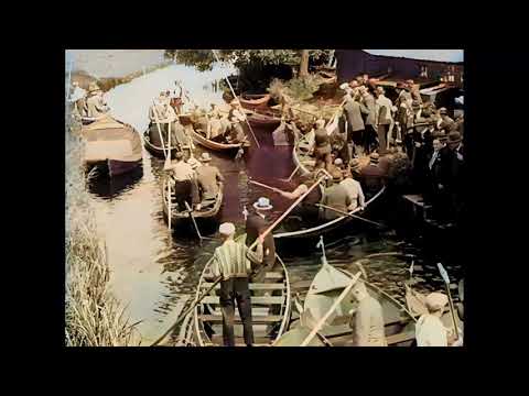 Een bezoek aan Giethoorn in 1932 in kleur! A visit to Giethoorn in 1932 in color! [AI enhanced]