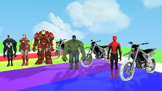 Game 5 Superheroes: Cars racing challenge with Spider Man Hulk Venom Iron Man