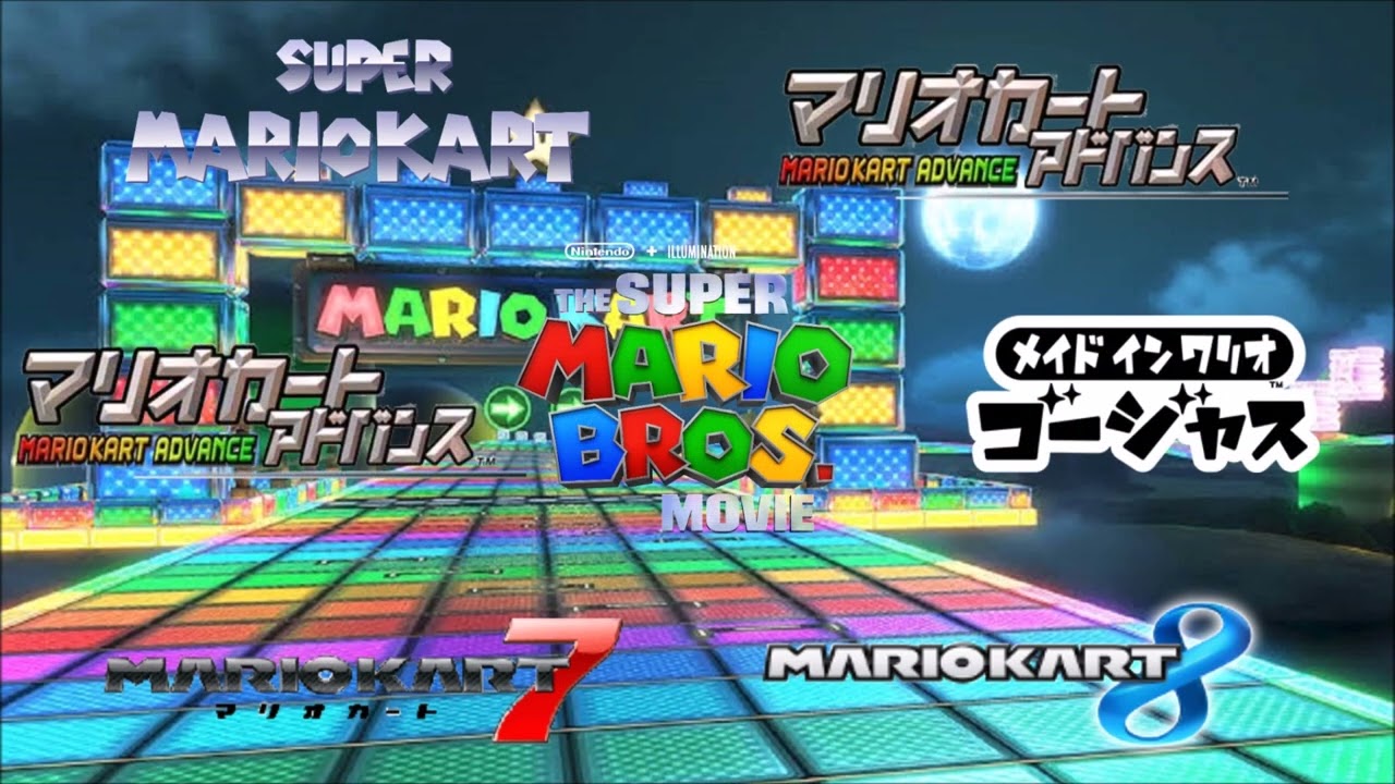 SFC レインボーロード BGM 同時再生(SNES Rainbow Road Theme Mashup) Updated