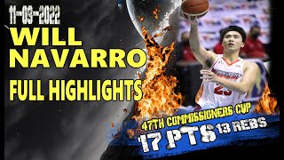 Will Navarro Full Highlights 17 pts 13 rebs vs NLEX Road Warriors |  11-09-2022
