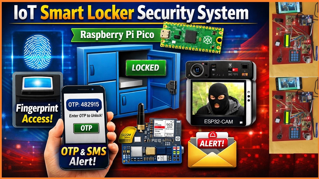 IoT Smart Locker Using Raspberry Pi Pico | Fingerprint, OTP, GSM SMS ...